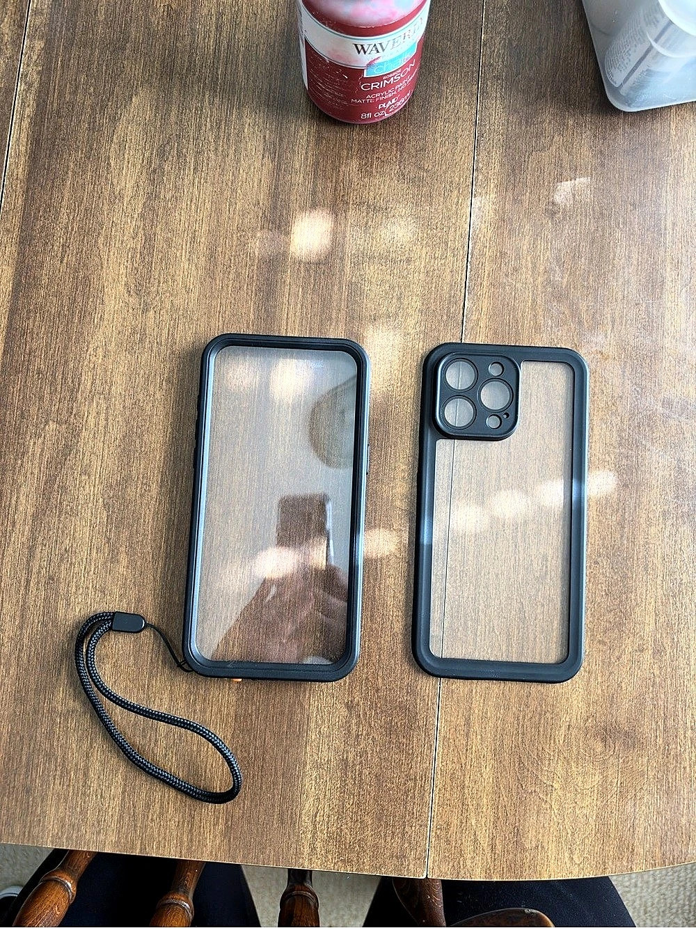 Black waterproof iPhone 15 pro max Case with Wrist Strap